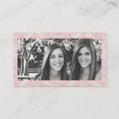 ファンシーなダマスク織の写真撮影 名刺 (裏面)