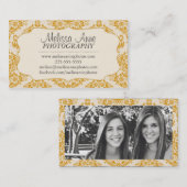 ファンシーなダマスク織の写真撮影 名刺 (正面/裏面)