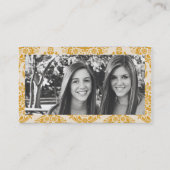 ファンシーなダマスク織の写真撮影 名刺 (裏面)