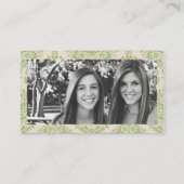 ファンシーなダマスク織の写真撮影 名刺 (裏面)