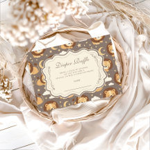 ファンシーなニュートラルサファリライオン赤ちゃんおむつくじ