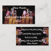 ファンシーなネイルの名刺のテンプレートのネイルサロン 名刺 (正面/裏面)