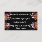 ファンシーなネイルの名刺のテンプレートのネイルサロン 名刺 (裏面)