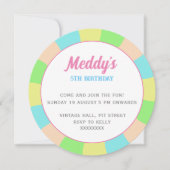 ファンシーなパステルレトロ子供のカスタム写真 招待状 (正面)