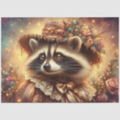 ファンシーなビクトリア調のアライグマのデコパージュ 薄葉紙 (正面)