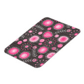 ファンシーなピンクと青のハートと花の花束です。 マグネット (左側)