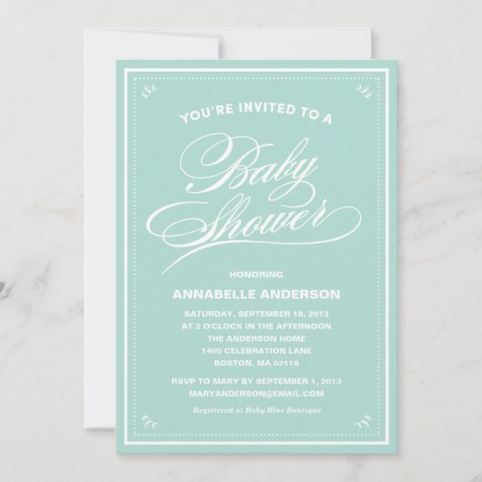 ファンシーなベビーシャワー招待状 招待状 (正面)