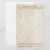 ファンシーなボーダー優雅タン 便箋 (正面/裏面)