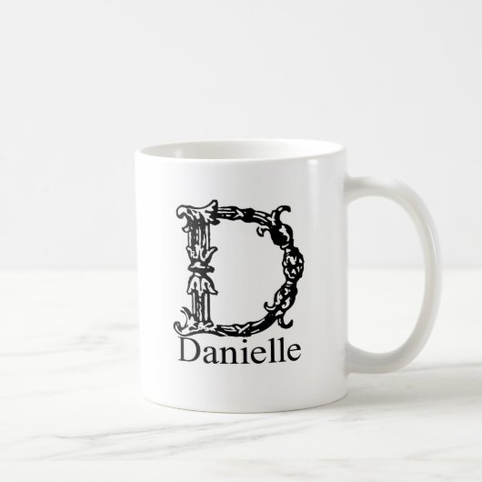 ファンシーなモノグラム: Danielle コーヒーマグカップ (右)