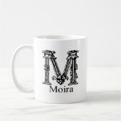 ファンシーなモノグラム: Moira コーヒーマグカップ (左)