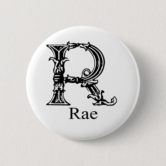 ファンシーなモノグラム: Rae 缶バッジ (正面)