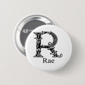 ファンシーなモノグラム: Rae 缶バッジ (正面&裏面)