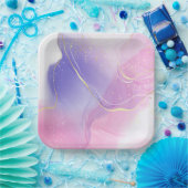 ファンシーなユニコーンのスクエアペーパープレート ペーパープレート (パーティー)