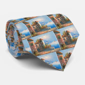 ファンシーなヨーロッパの別荘の絵画 ネクタイ (ロール)