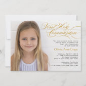 ファンシーな原稿および写真の最初聖餐の招待状 招待状 (正面)