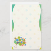 ファンシーな孔雀の文房具 便箋 (正面/裏面)