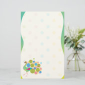 ファンシーな孔雀の文房具 便箋 (スタンド正面)