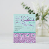 ファンシーな孔雀は誕生会のお祝いに羽をつけます 招待状 (スタンド正面)