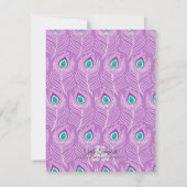 ファンシーな孔雀は誕生会のお祝いに羽をつけます 招待状 (裏面)