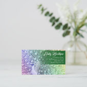 ファンシーな尾羽を持つ水彩画のスケッチの孔雀 名刺 (スタンド正面)