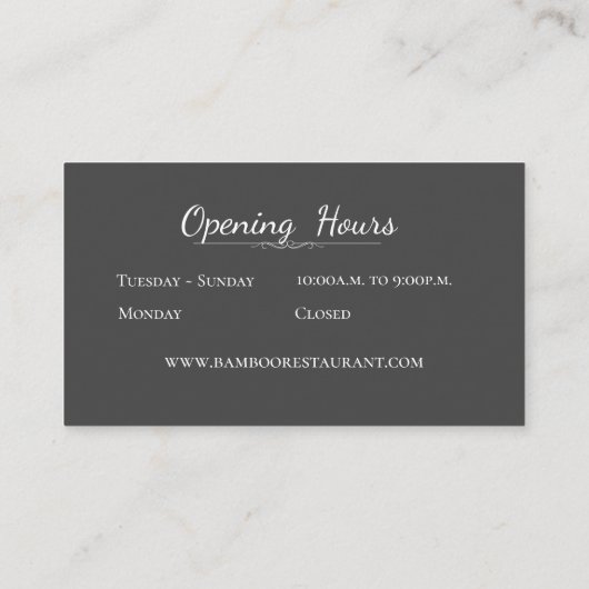 ファンシーな尾羽を持つB&Wのスケッチの孔雀 名刺 (裏面)