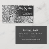 ファンシーな尾羽を持つB&Wのスケッチの孔雀 名刺 (正面/裏面)