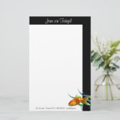 ファンシーな尾orandaの金魚 便箋 (スタンド正面)