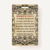 ファンシーな旧式のチケットのスケジュール バッジ (裏面)