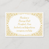 ファンシーな旧式の上品でビクトリアンな個人的 名刺 (裏面)