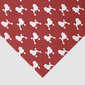 ファンシーな標準プードルはパターン赤のシルエットを描きます 薄葉紙 (詳細)