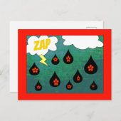 ファンシーな漫画風ポップアート サンダーフラワーズ ポストカード (正面/裏面)