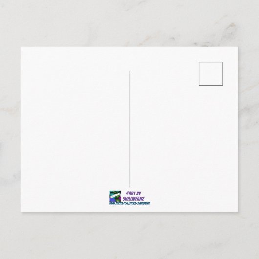 ファンシーな漫画風ポップアート サンダーフラワーズ ポストカード (裏面)