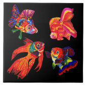 ファンシーな熱帯魚は装飾的なタイルを設計します タイル (正面)