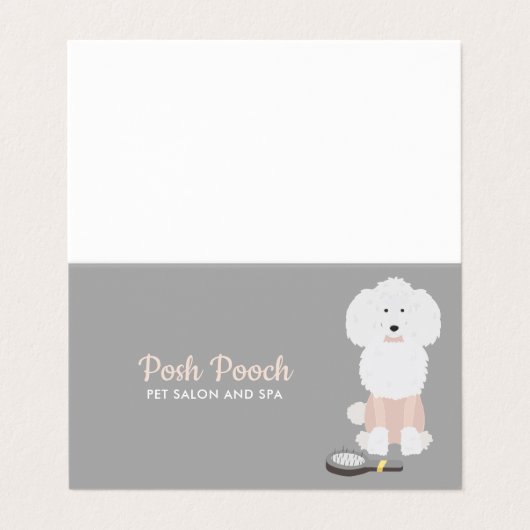 ファンシーな犬のグルーミング 名刺 (外部フラット)