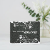 ファンシーな白黒の素朴な革は感謝していしています サンキューカード (スタンド正面)