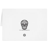 ファンシーな砂糖のスカルの結婚式のテーブルメニューカード (裏面横)