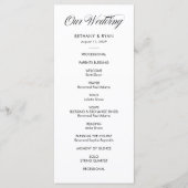 ファンシーな筆記体 結婚式プログラム プログラム (正面)