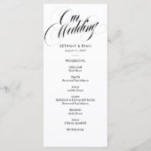 ファンシーな筆記体 結婚式プログラム プログラム (正面)