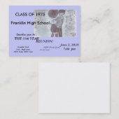 ファンシーな紫色の同窓会カード 名刺 (正面/裏面)