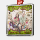 ファンシーな緑のFluer家族の休日のオーナメント メタルオーナメント (左)