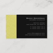 ファンシーな花のレモン色の名刺 名刺 (裏面)