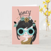 ファンシーな誕生日 カード (黄色い花)