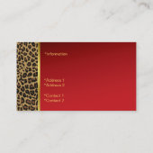 ファンシーな赤及びジャガーのプリントの名刺 名刺 (裏面)