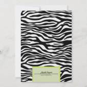 ファンシーな野生のライムのシマウマのランジェリーのシャワーのバチェロレッテ 招待状 (裏面)
