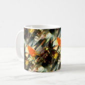 ファンシーな金魚は水彩画のイメージに直面します コーヒーマグカップ (正面左)