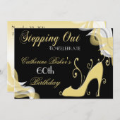 ファンシーな靴の第60誕生日のパーティの招待状 招待状 (正面/裏面)
