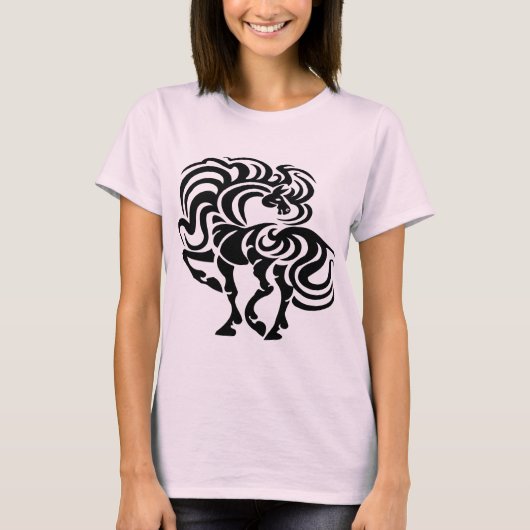 ファンシーな馬のデザイン Tシャツ (正面)