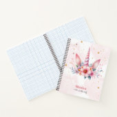 ファンシーな魔法のピンクユニコーンホーンの子供たち ノートブック (内部)