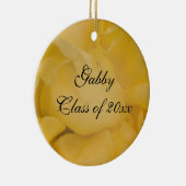 ファンシーな黄色バラの卒業の写真 セラミックオーナメント (右)