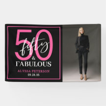 ファンシーな黒文字の50歳の誕生日おめでとうフォト